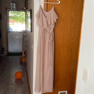 Beige Nouvelle Floor length Formal Dress